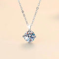 New 2ct Moissanite 925 Sterling Silver Necklace Pendant Chain Fine Jewelry for Woman Wedding Sparkling Classic Party Fashion