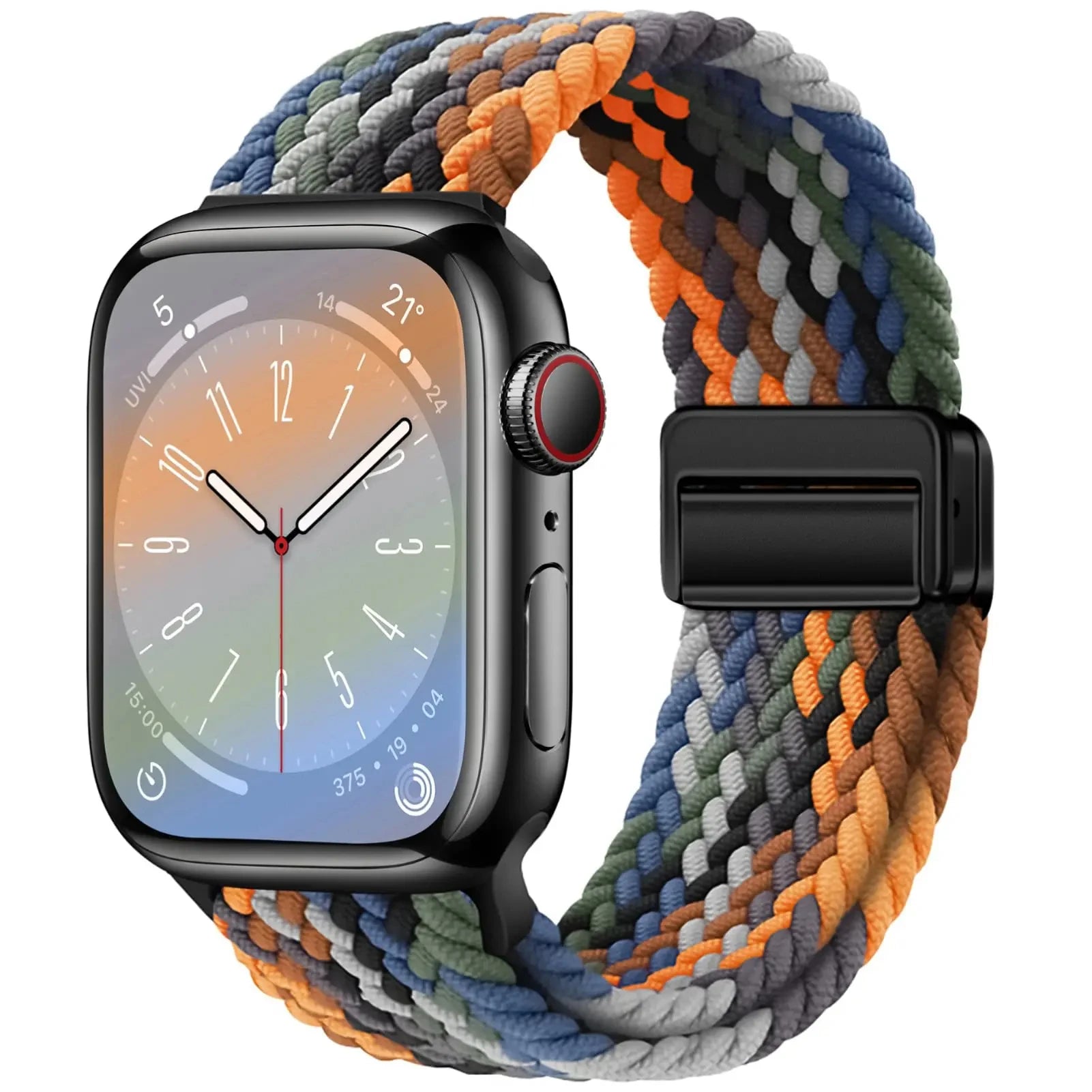 Nylon Strap For Apple Watch Band Ultra 44mm 40mm 45mm 49mm 41mm 44 mm magnetic buckle Braided Bracelet iWatch series 10 9 se 7 8