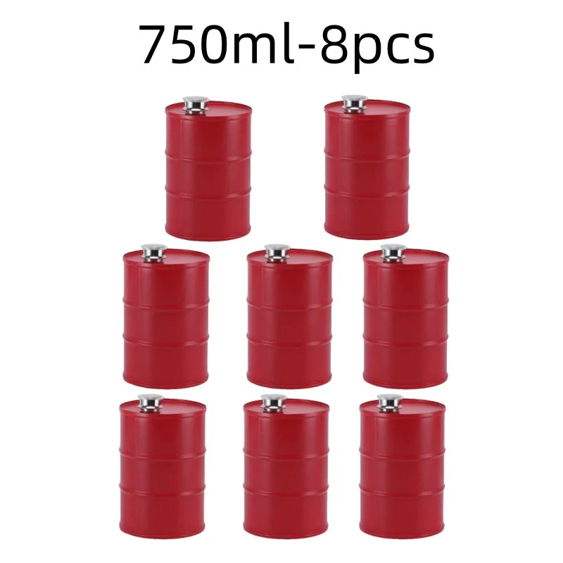 1Pc 25oz Water Bottle Drums Whisky  Portable Stainless Steel Hip Flask