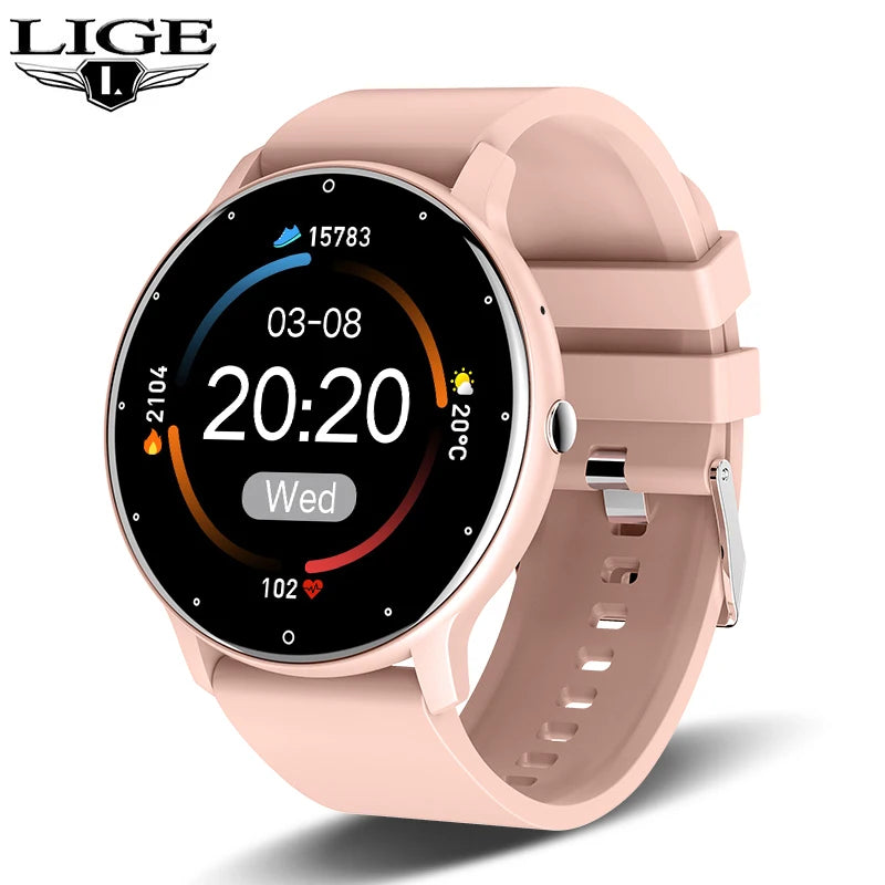 LIGE 2026 New Full Touch Screen Smart Watch IP68 Waterproof Sport Fitness Tracker Bluetooth Call Smartwatch for Men Women