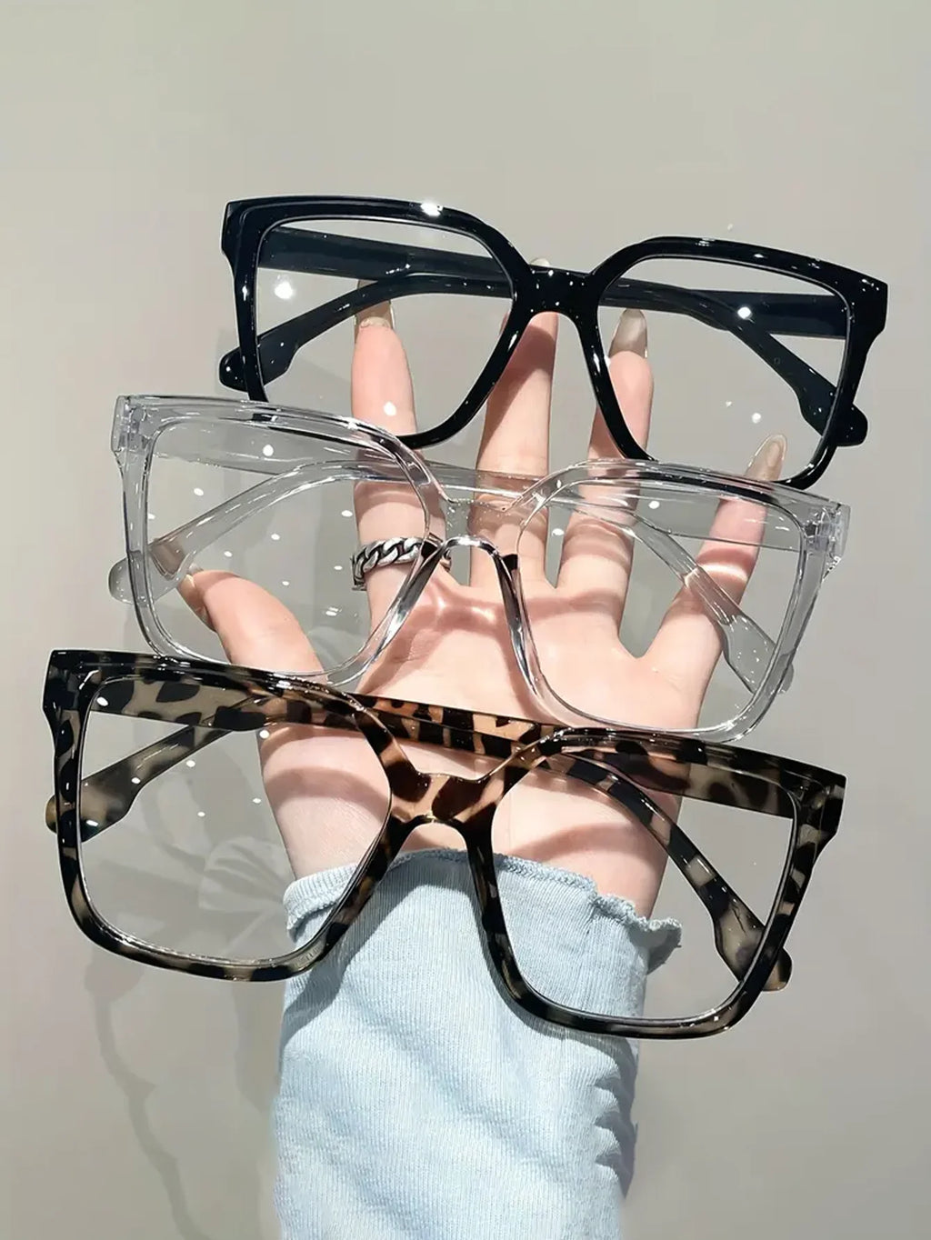 1Pc/2Pcs/3Pcs/4Pcs Elegant, Simple and Stylish Geometric Glasses with Transparent Lenses, Suitable for Daily Office Reading