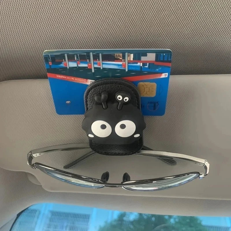 Auto brilclip Autozonneklep Opbergrek Multifunctionele Creatieve Magnetische Autozonnebrilhouder Brillenkoker
