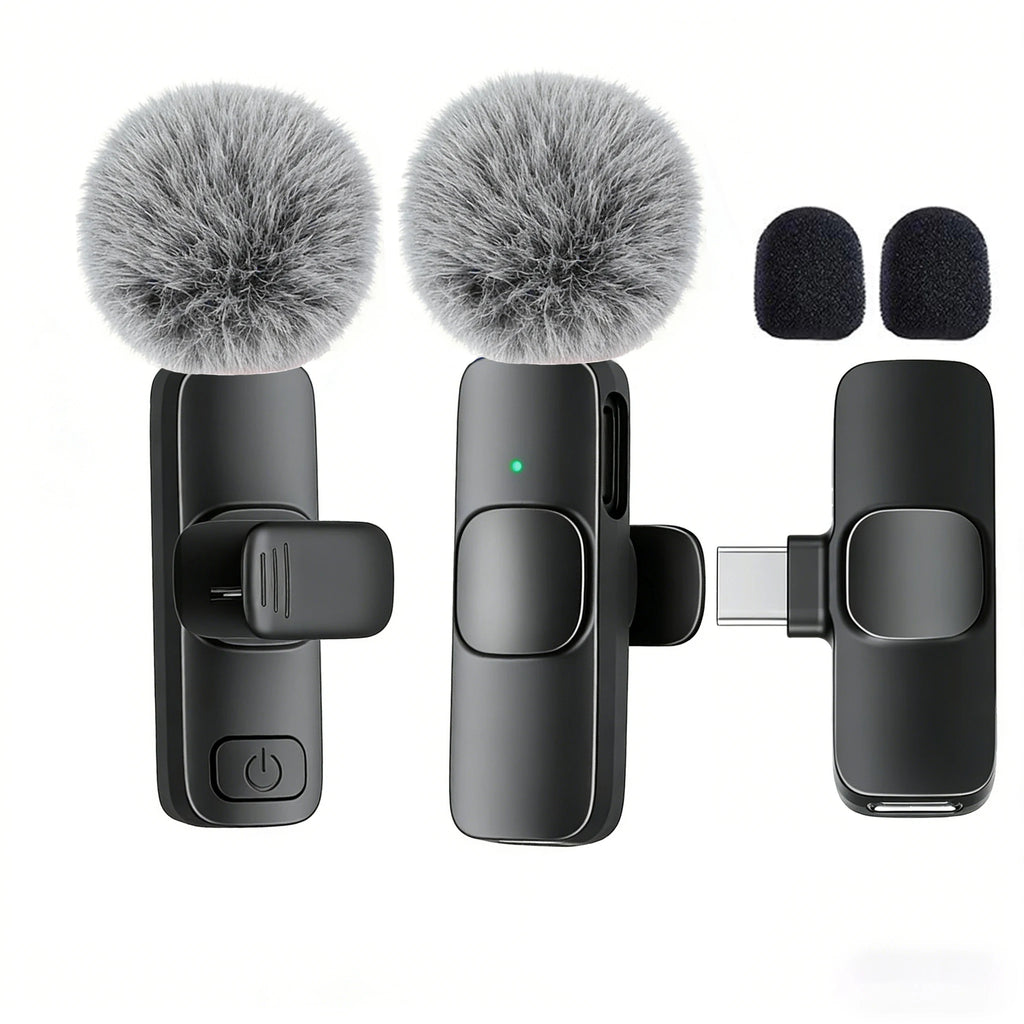 Type-C Port Professional Wireless Lavalier Microphone for Smartphones, Computers and Cameras, Plug and Play