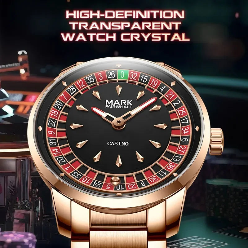 Mark Fairwhale Top Brand 360° Wheel Rotating Fashion Men's Watch Steel Strip Quartz Watch Waterproof Watches for Men Best Gift