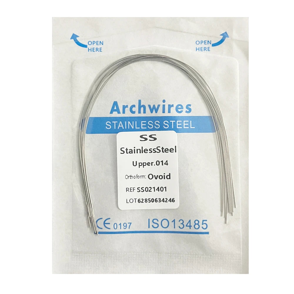 10pcs/pack Dental Orthodontic Stainless Steel Round/Rectangular Wire Ovoid Form Dentist Material Dental Arch Wire