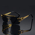 Vintage Luxury Golden Glasses Women's Punk Frameless High-End Men And Women Outdoor Eyewear Travel Anti Sun Glasses
