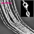 5PCS Solid 925 Sterling Silver Stamp Jewelry Chains Necklace with Lobster Clasps fit Men Women Pendant 18 Designs 16-30 Inch
