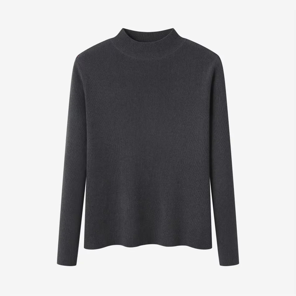 AS AW26 fashion Embroidered knit mockneck top + Plaid buckle skirt match woman clothes