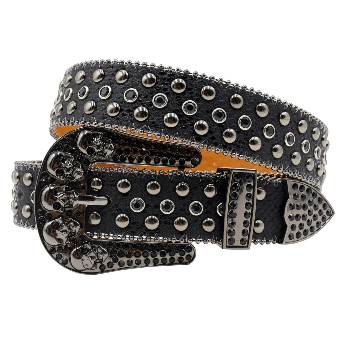 Hot Rhinestone Belts Studded Skull Lether Belts for Women Luxury Designer Brand Strap For Jeans Suppliers White Black