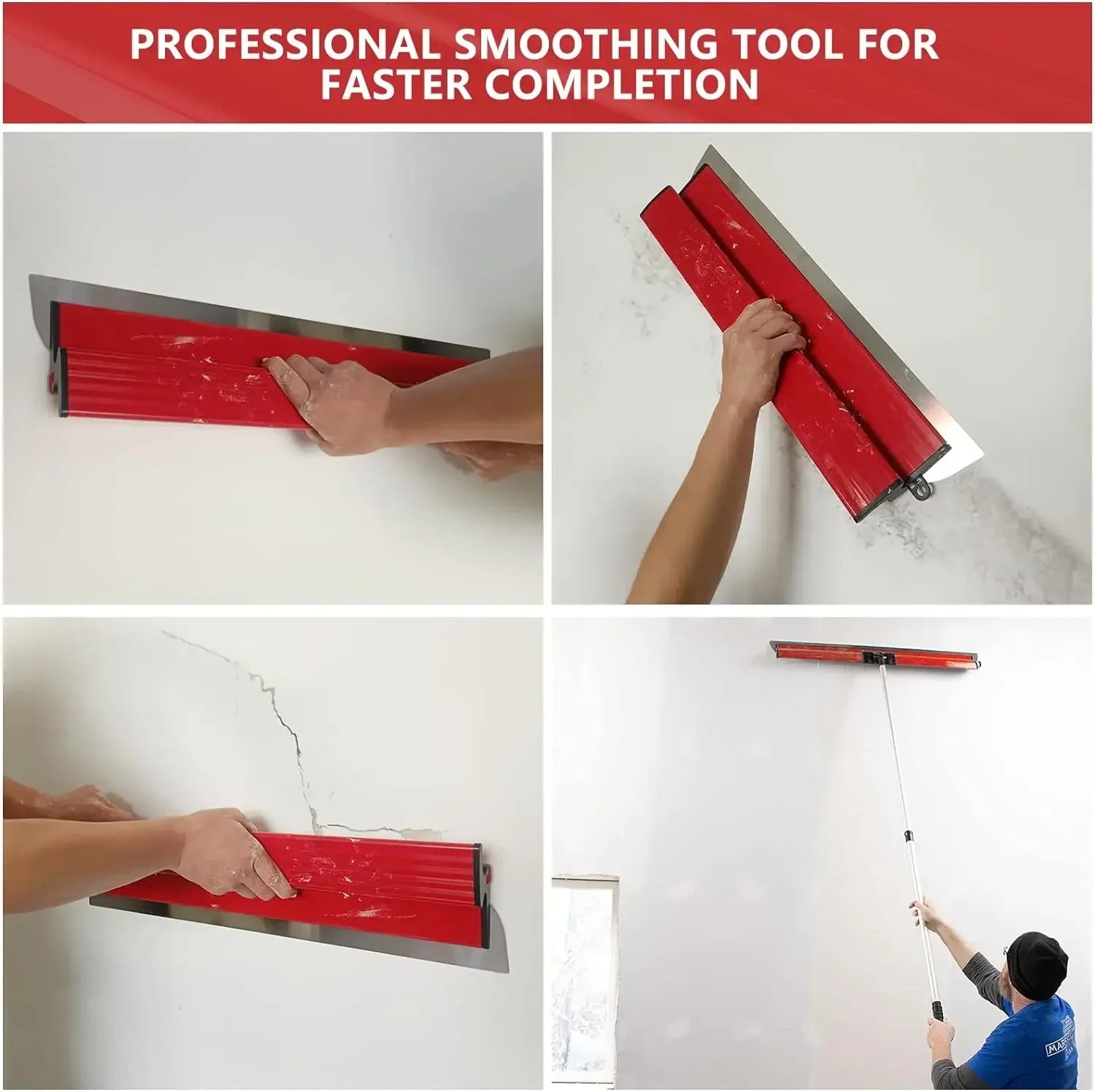 1-4PCS 25cm/40cm Stainless Steel Scraper for Wall Plastering Leveling Tool Putty Knife Wall Finishing Trowel Home Accessories