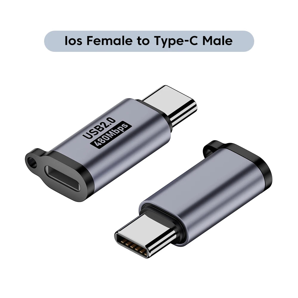 Micro USB To Type C Adapter Mini USB To USB C 480Mbps Fast Data Charging Connector USBC To Lightning Adapter For iphone Android