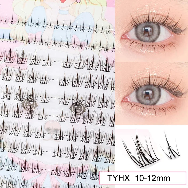 Sunflower Lashes Brown Manga False Eyelashes Natural Soft  Large Capacity Anime Eyelashes Douyin Wanghong Makeup Anime Eyelashes