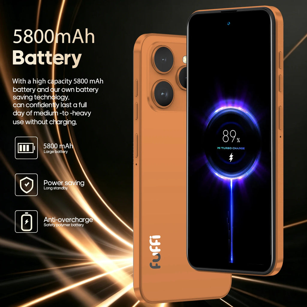 FUFFI M17 Pro Smartphone Android 8G RAM 512GB ROM 6.56 Inch Cellphone 720x1612HD 24+48MP 5800mAh Battery 5G Network Mobile Phone