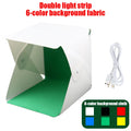 20cm Portable Photobox Photography Folding LED Light Room Photo Studio Light Tent Soft Box With 6 Color Backdrop For DSLR Camera