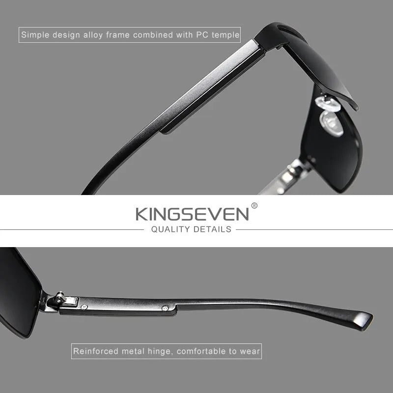 KINGSEVEN Men Polarized Sunglasses Design Women Sun Glasses UV400 Anti-glare Driving Square Eyeglasses