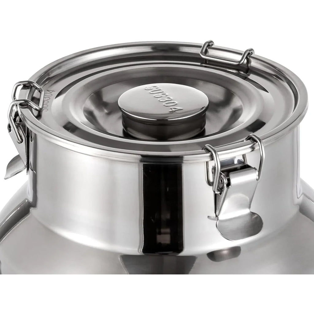 304 Stainless Steel Milk Can, 10L/2.64Gallon Milk Can with Faucet, Metal Water Beverage Drink Dispenser with Sealed Lid for Milk and Wine Liquid Storage (10L)