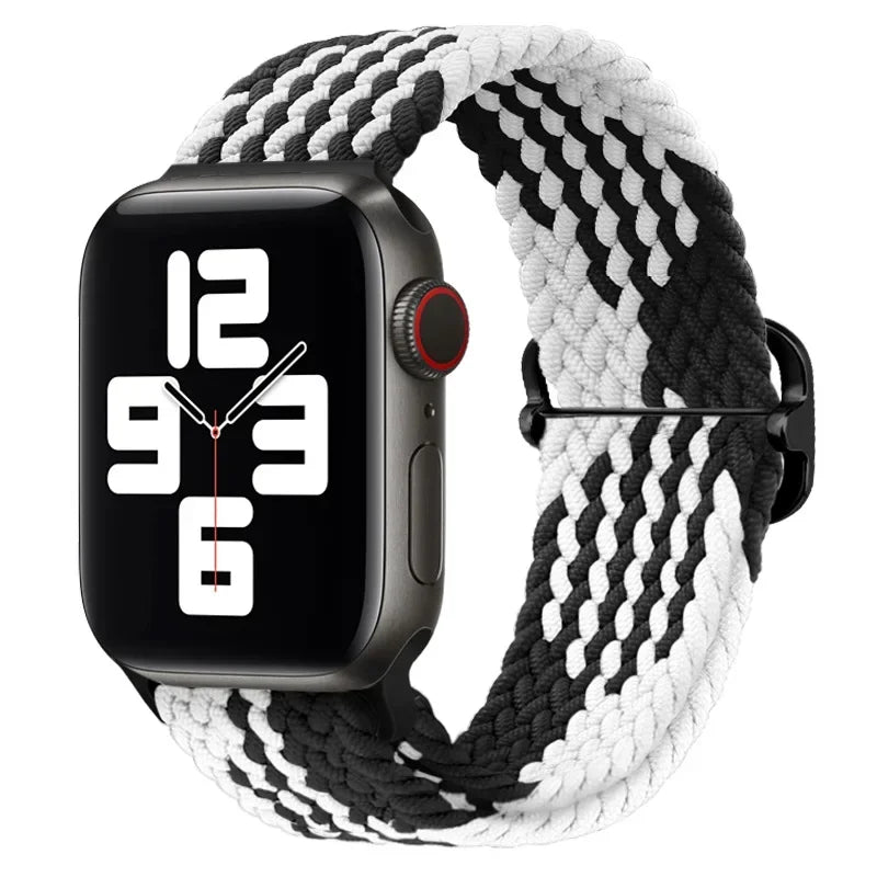Braided Loop for Apple Watch Strap 44mm 40mm 45mm 41mm 42mm 38mm 49mm Elastic Solo Bracelet IWatch Series 7 Se 3 6 Ultra 8 Band