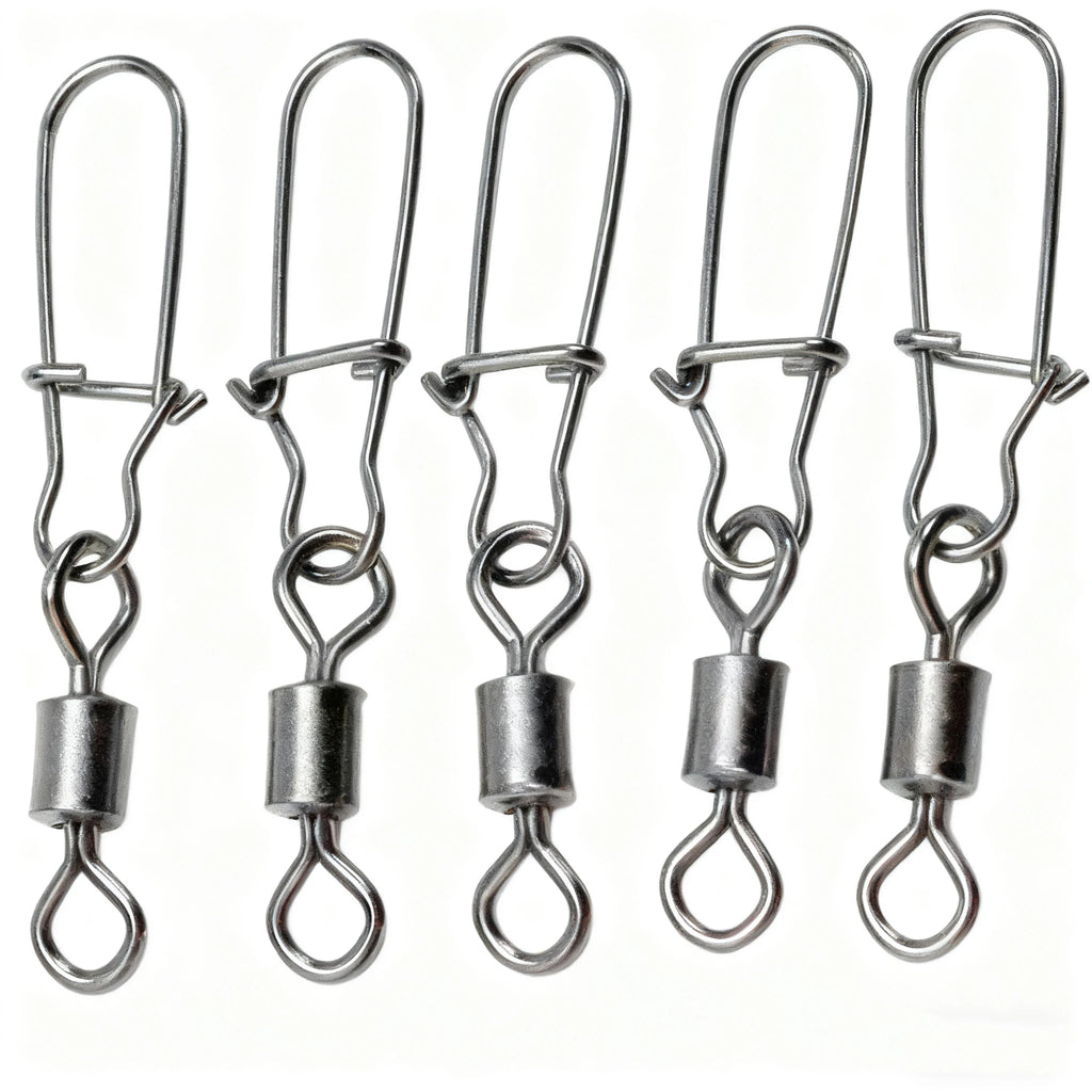 50pcs/box Stainless Steel Fishing Connector Pin Bearing Swivel Fishing Connector Rolling Swivel Lure Hook Accessories Tackle