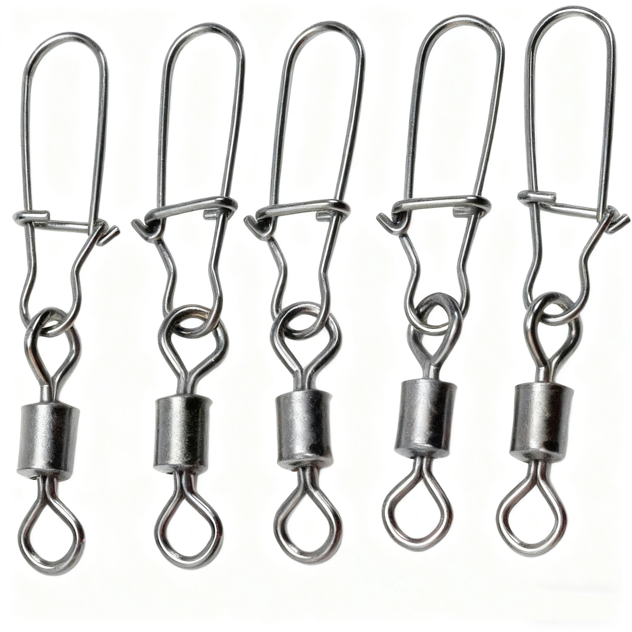 50pcs/box Stainless Steel Fishing Connector Pin Bearing Swivel Fishing Connector Rolling Swivel Lure Hook Accessories Tackle