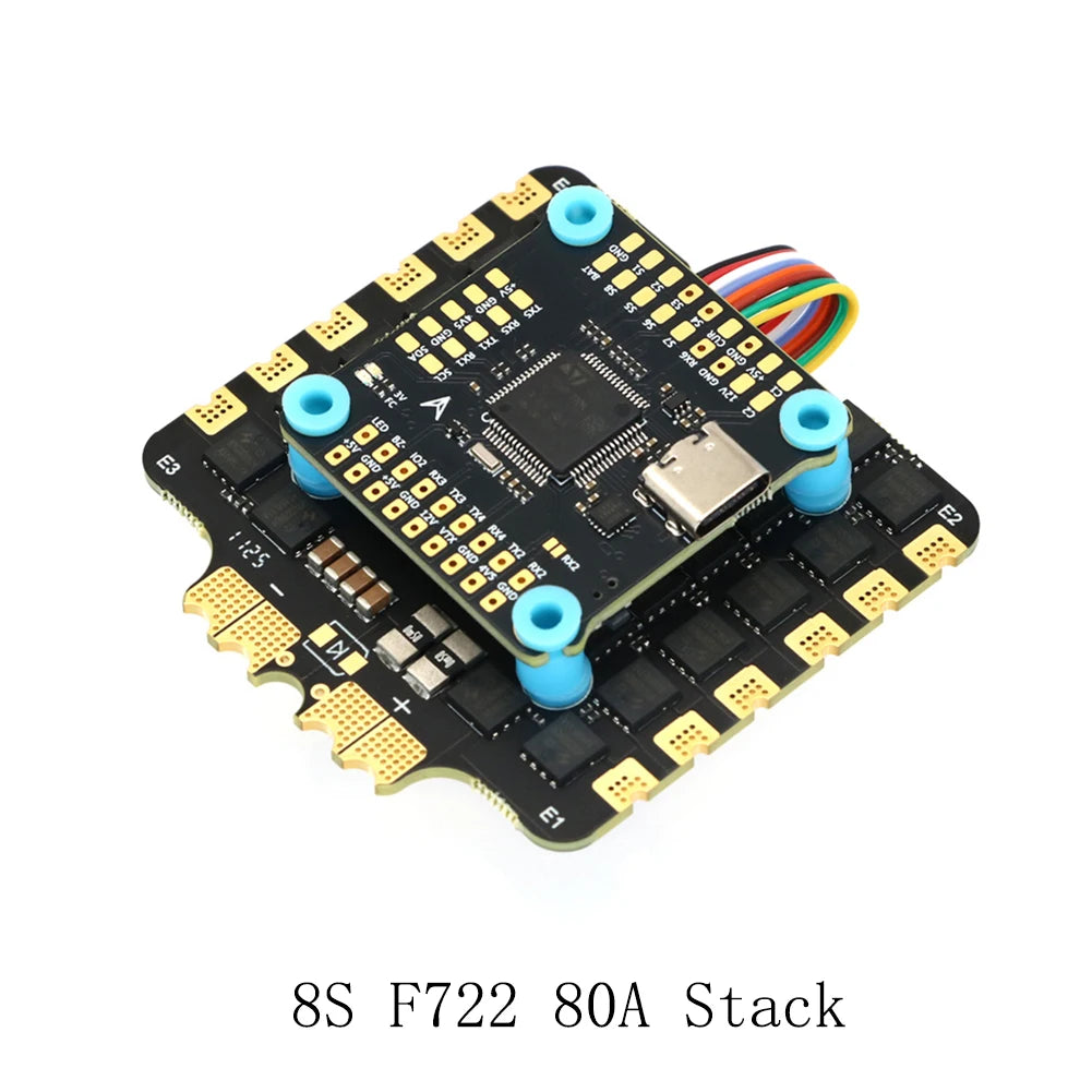 SoloGood 6S F722 60A Stack / 8S F722 60A Stack / 6S F722 80A Stack / 8S F722 80A Stack Flight Controller & BLHELI_S 4in1 ESC