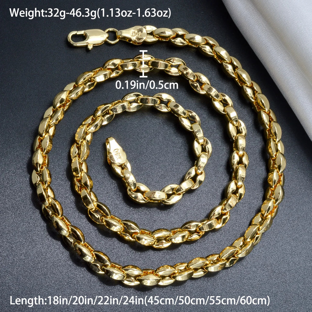 Dubai 18k Gold-plated Women's Necklace Irregularly Interwoven 0.2 Inch Wide Hip-hop Punk Party Wedding Accessory Gifts
