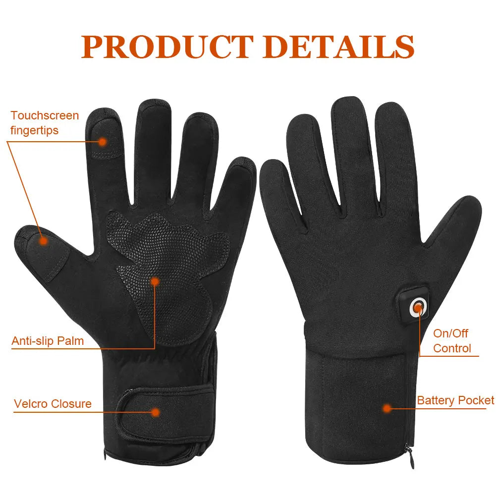 SAVIOR HEAT Heated Mittens Waterproof Electric Heated Skiing Gloves For Men Women Thermal Gloves With Rechargeable Battery Warm