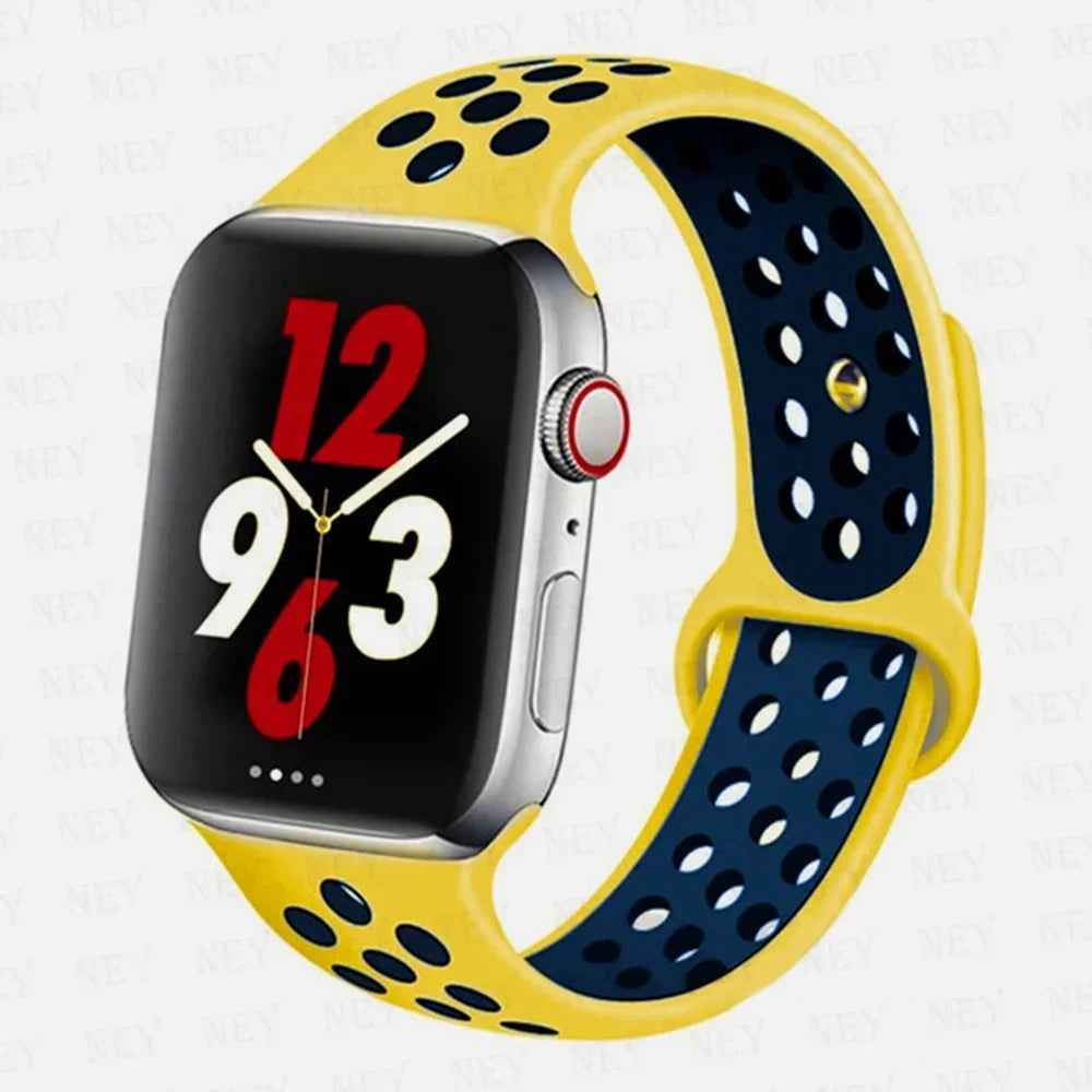 Sport Strap For Apple Watch Band 45mm 49mm 44mm 40mm 41mm 42mm Silicone bracelet correa iWatch Ultra 2 Series 9 8 SE 7 6 5 4 3