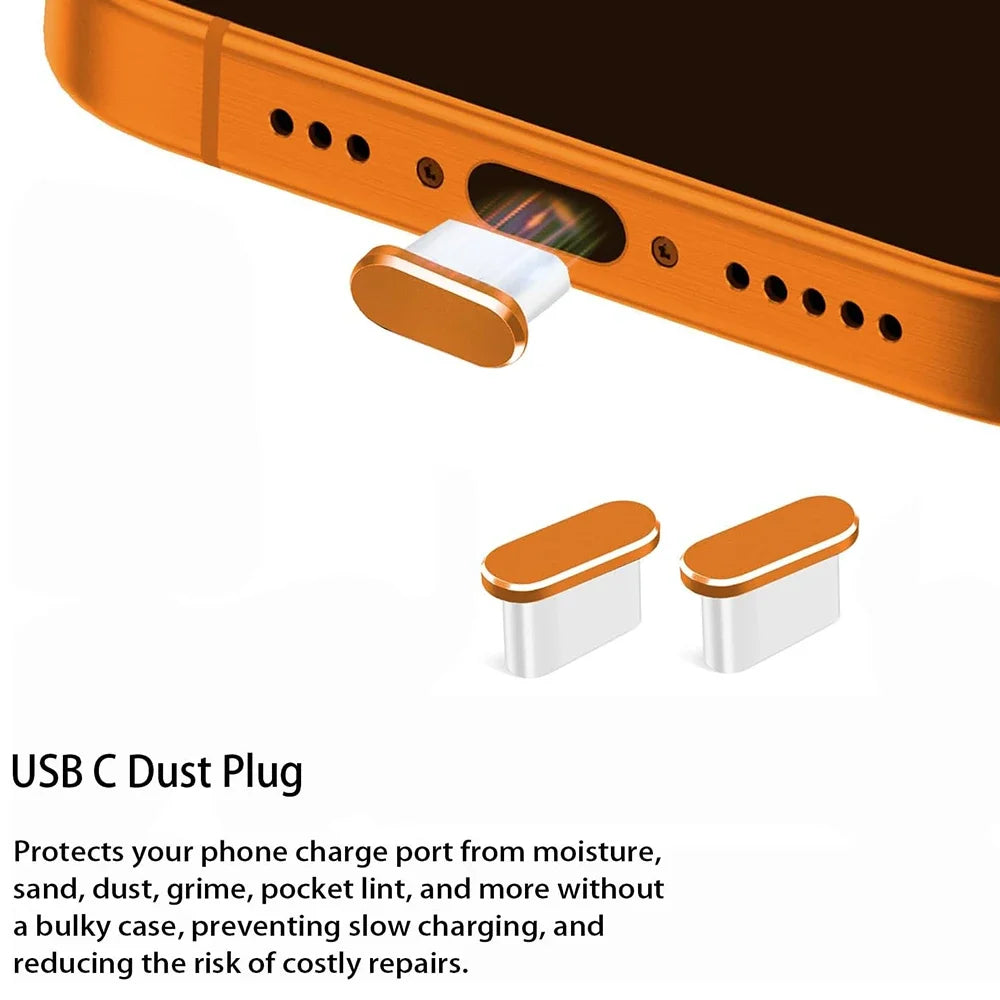 1-5Pcs Metal USB Type C Dust Plug for iPhone 18 17 16 Pro Max 18PM Mobile Phone Type-C Charging Port Protector Cover Cap Stopper