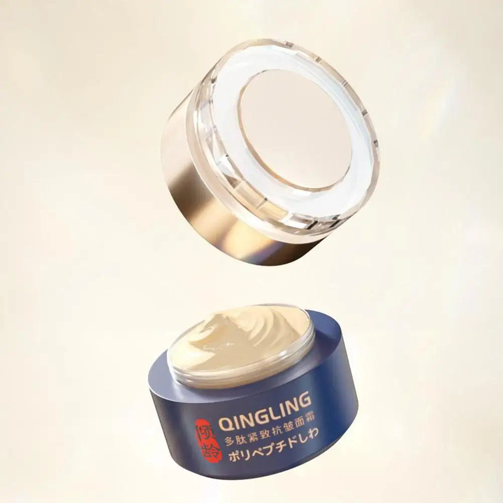 QINGLING Anti Wrinkle Face Cream Polypeptide Firms Skin Texture & Lightens Fine Lines Rejuvenating Repair For Morning Night