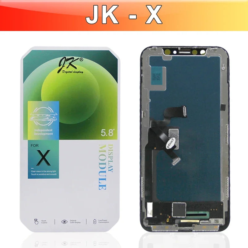 AAA+ JK For iPhone X XR XS Display Touch Screen Digitizer Assembly For 11 Pro 12 Mini 13 Pro Max 14 Plus LCD Replacement Part