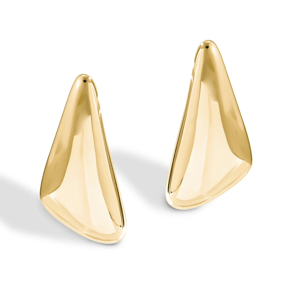 Ingemark Vintage Smooth Metal Triangle Stud Earrings Women Trend Goth Geometric Piercing Earrings Ear Jewelry Accessories Gift