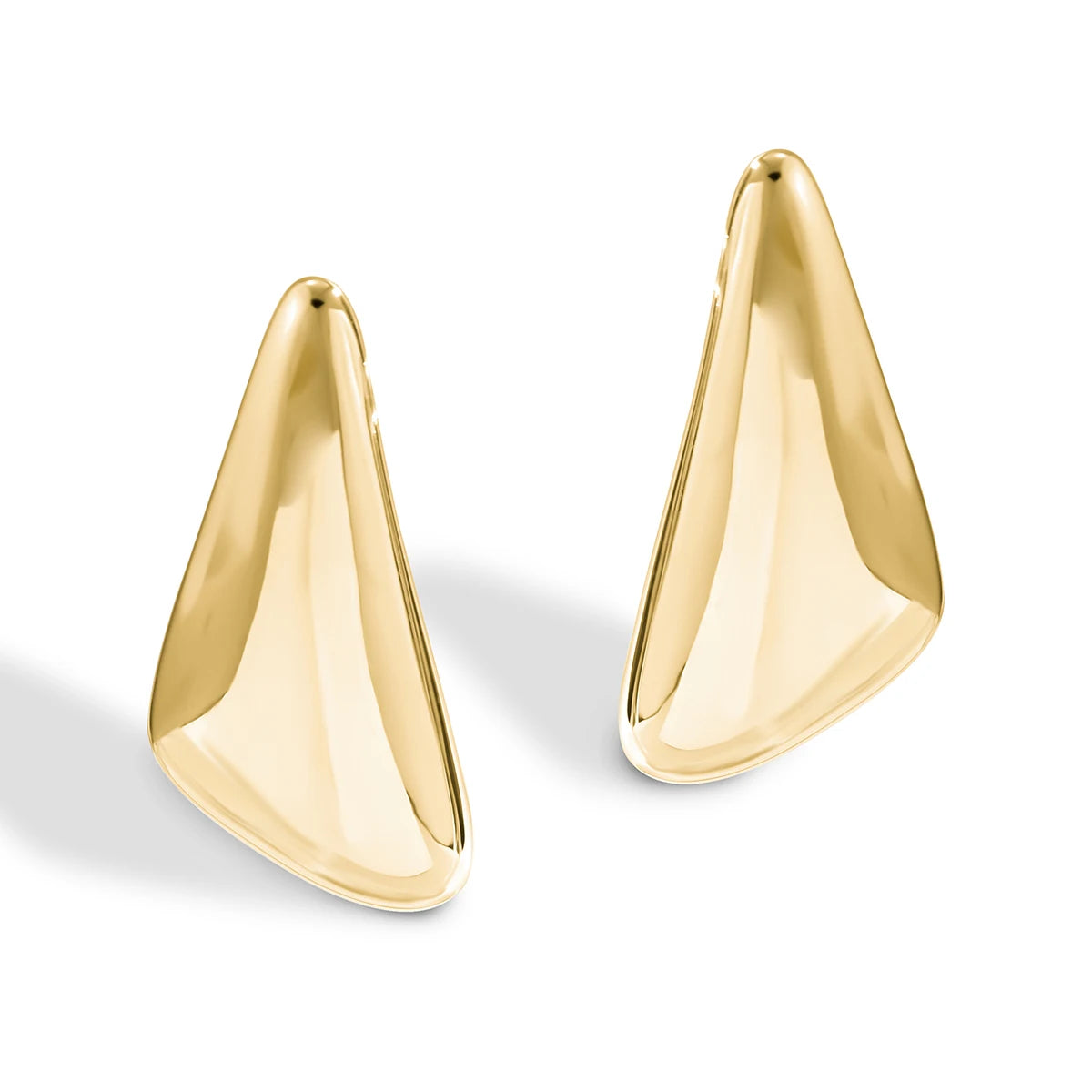 Ingemark Vintage Smooth Metal Triangle Stud Earrings Women Trend Goth Geometric Piercing Earrings Ear Jewelry Accessories Gift