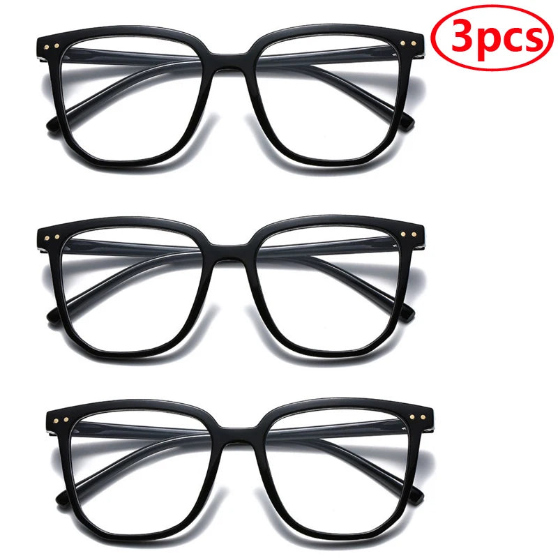 Hiking Camping 1/2/3pcs Anti-blue Light Glasses for Women Simple Regular Eyeglass Frame Finished Retro Flat Light Frame