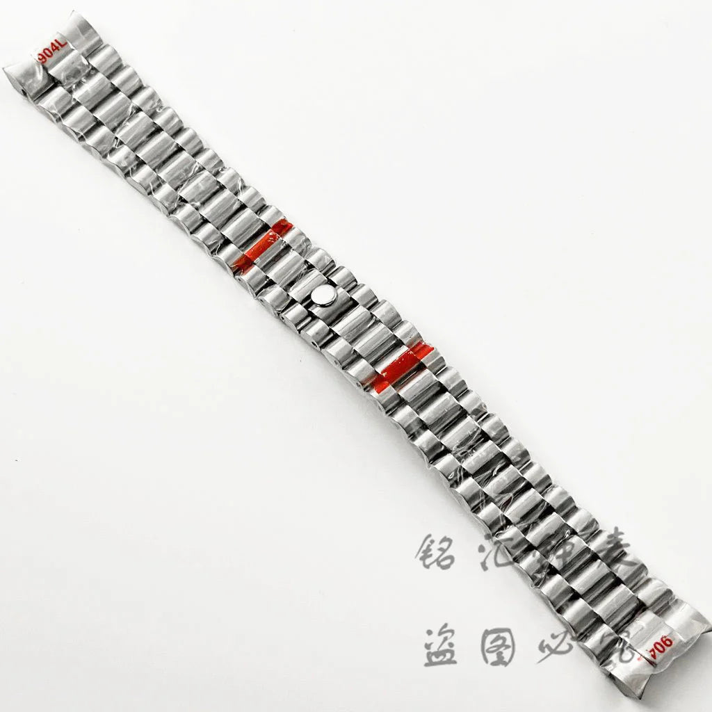 20MM Width Silver Presidential Solid Bracelet 904L Stainless Steel  Glide Lock Clasp Wristband for Sub Log NH34 NH35 Watch Case