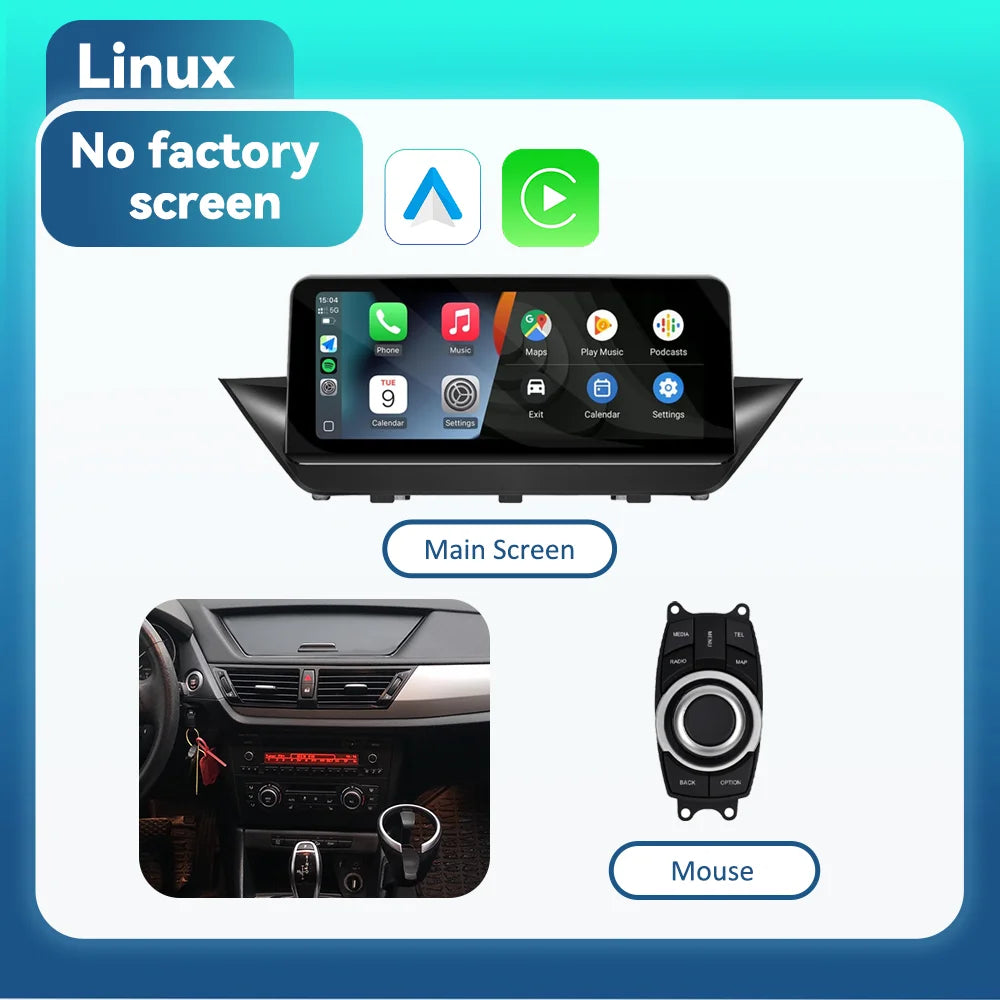 BONROAD 10.25 ‘’ 1920*720 Wireless CarPlay Android Auto Car Radio Monitor For BMW X1 E84 GPS Navigation Multimedia Display Touch Screen Mirroring Airplay Autolink