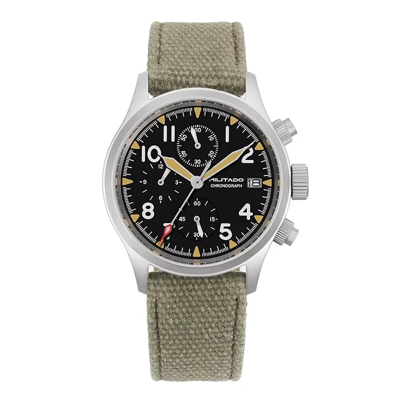 Militado ML1868KF 3 Dial Quartz Watch VK67 Sports Chronograph Watches Man Luminous Sapphire Glass 100M Waterproof 39Mm Watches