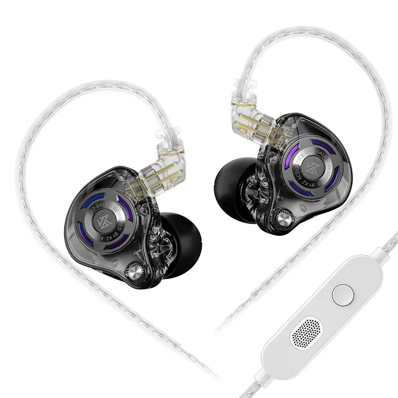 KZ Gale Earphone Gaming and Music Headset Dynamic Driver Detachable Design Enhances , Bass Performance for A More
