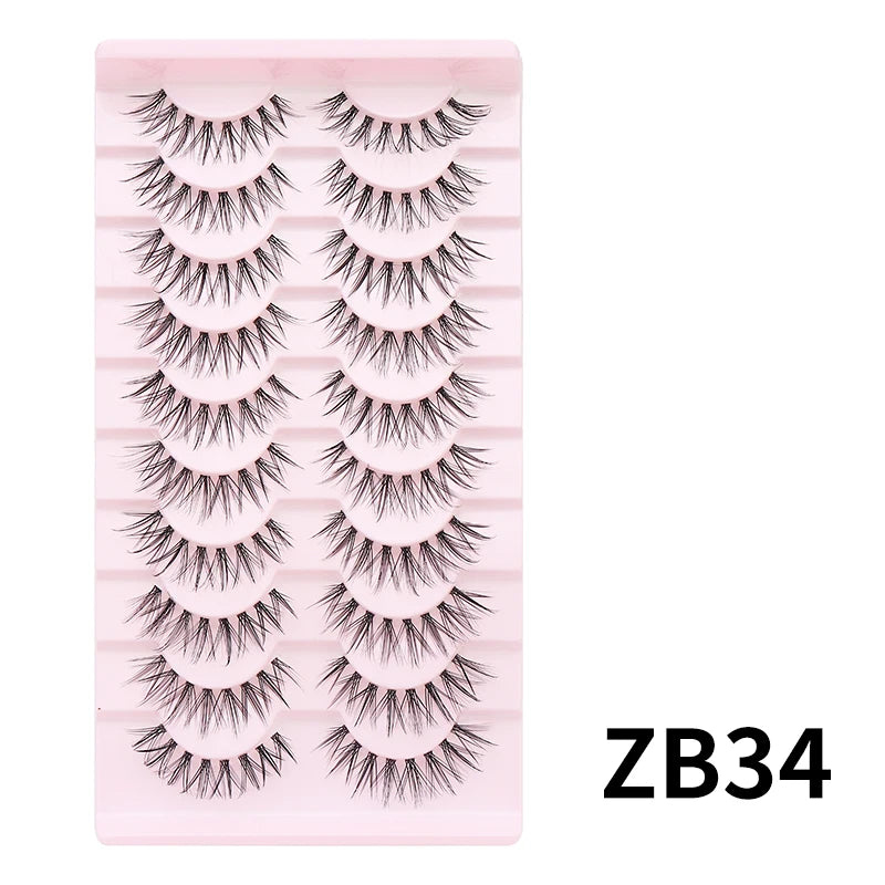 10 Pairs Natural Lashes Manga Full Strip Lashes Makeup Bulk Wholesale Dropshipping Eyelash Extension Lashes Anime False Eyelash