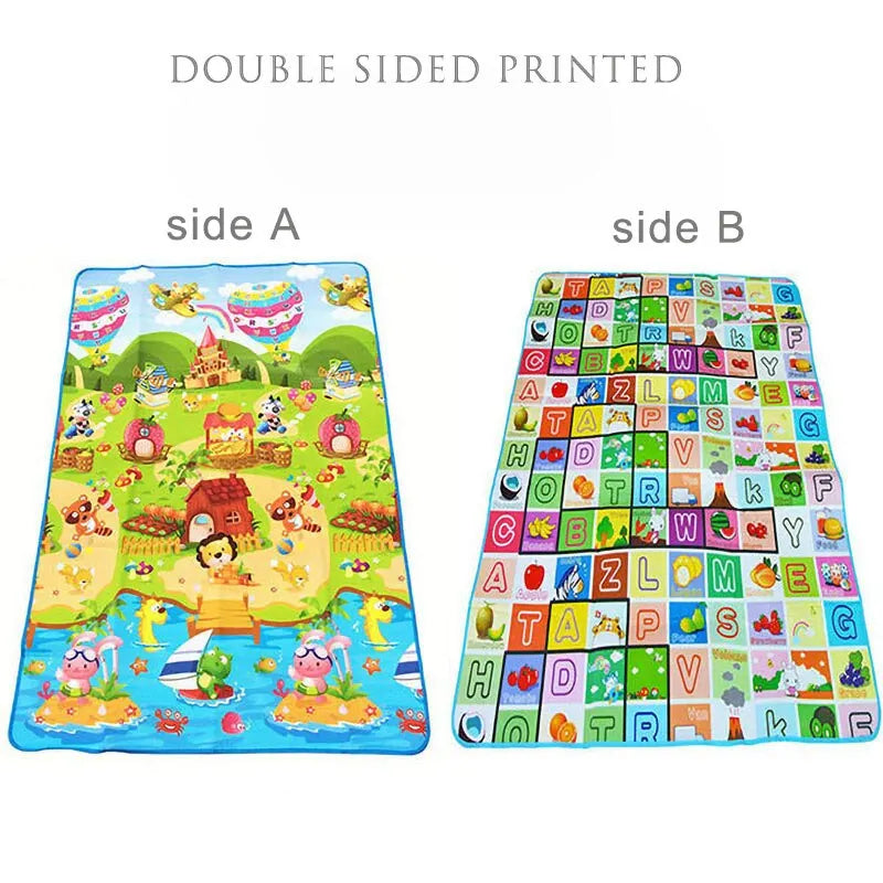 Doubel Sided Baby Play Mat 180x120cm Kids Rug Educational Toys for Children Soft Floor Toddler Crawling Carpet Game Activity Gym