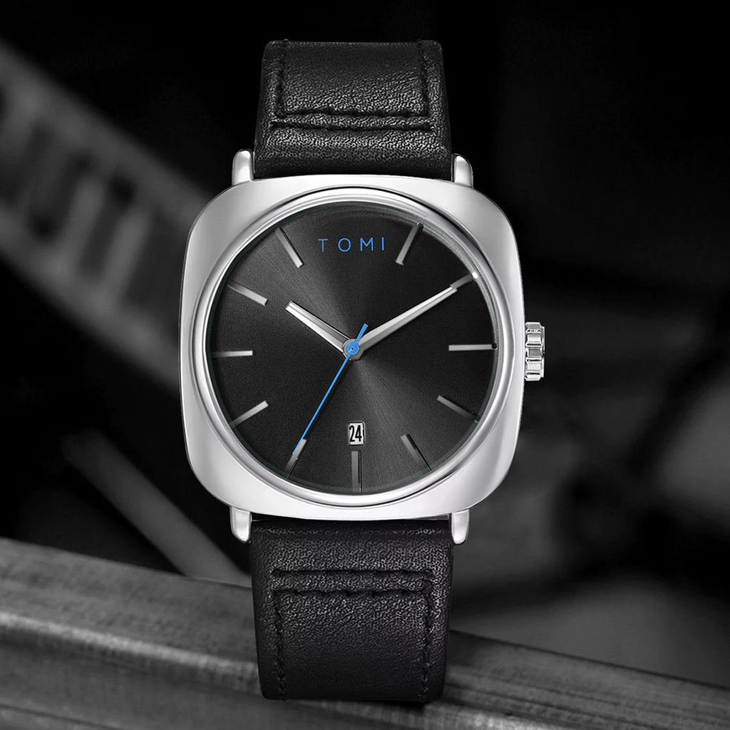 TOMI Men's Fashion Business Design Watch Square Small Disc Watch High Quality Minimalist Design Elegant Men's Watch Quartz Watch