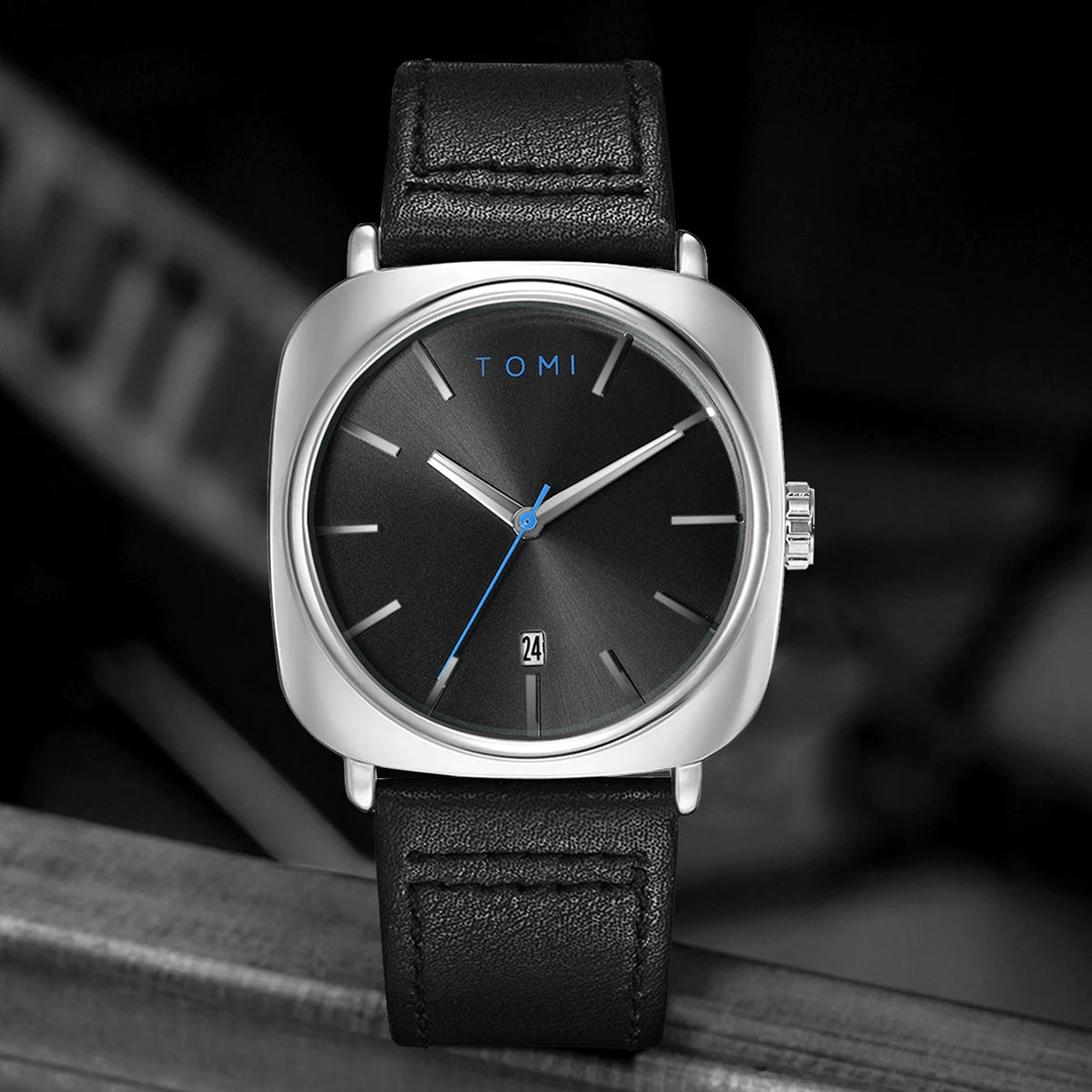 TOMI Men's Fashion Business Design Watch Square Small Disc Watch High Quality Minimalist Design Elegant Men's Watch Quartz Watch
