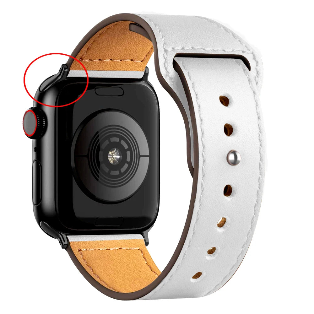 Leather band For Apple watch strap Ultra 2 49mm 44mm 40mm 38mm/42mm wrist bracelet for iWatch series 10 9 8 7 4 5 6 se 41mm/45mm