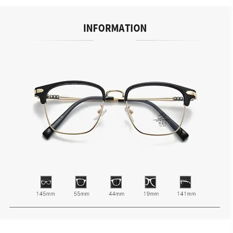 New Metal Half Frame Hd Anti-blue Reading Glasses For The Elderly Business Men Fashion Reading Glasses