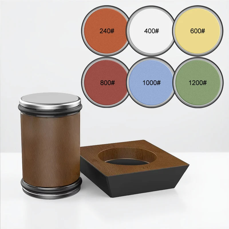 4-Angle Rolling Knife Sharpener 15/18/20/22° Roller Sharpeners Magnet Wooden Base Diamond Grinder Set Woodwork Sharpening System
