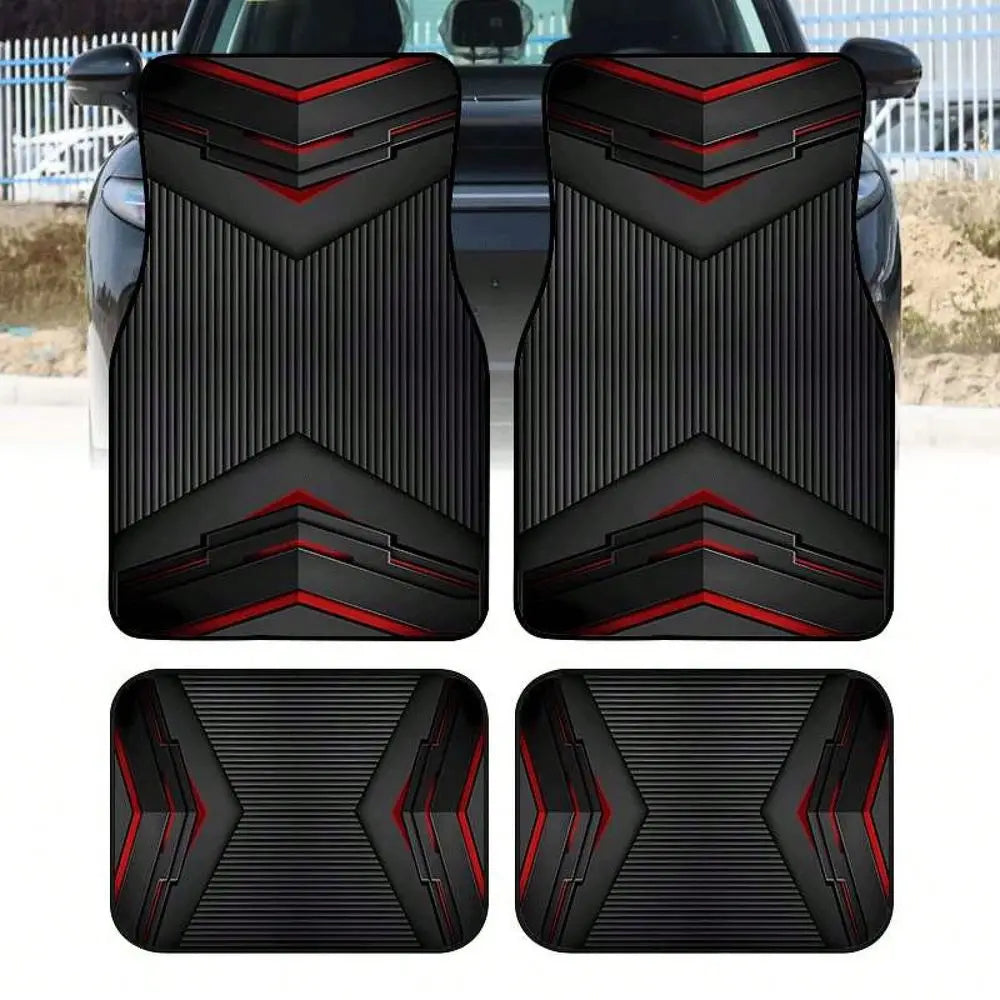 4PCS Printed Floor Mats, Long-Lasting Polyester Car Floor Liners, Suitable for Sedans, SUVs and Trucks