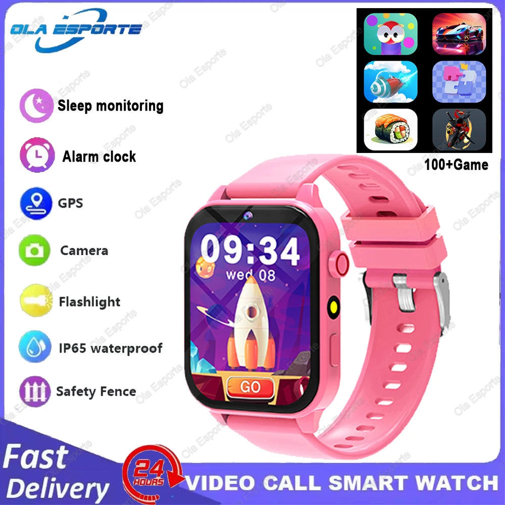2026 New Smart Watch Kids 1.83 Inch Display 18 Games Sleep Monitor Camera Alarm Clock Children Kids Smartwatch Boys Girls Gifts