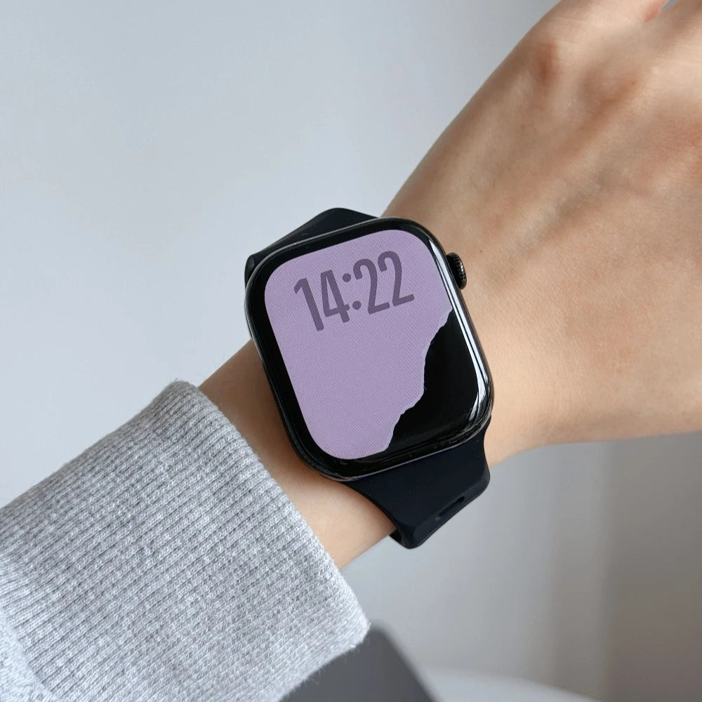 Silicone Sport Strap For Apple Watch Band Ultra 49mm 40mm 41mm 44mm 45mm 46mm correa bracelet iwatch Series 12 11 10 9 8 7 6  se