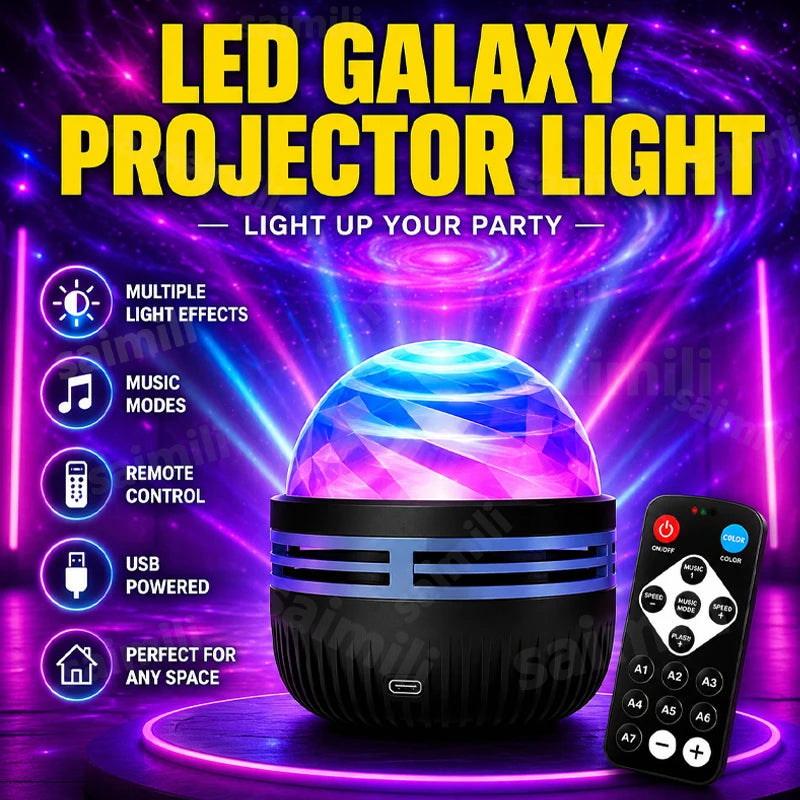 RGB Galaxy Aurora Projection Lamp USB Powered Remote Control Auto Rotate Star Night Light For Bedroom Home Theater Ornament