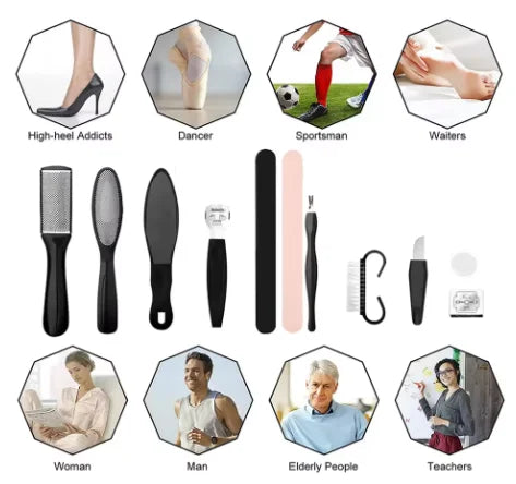 Stainless Steel Pedicure Tool Kit Foot File Dead Skin And Callus Removal Trimming Supplies For Household Personal Foot Care Daily Maintenance