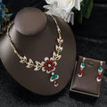 Luxury Color Matching Unique Necklace Earring Set Date Party Banquet Bridal Wedding Dress High End Jewelry
